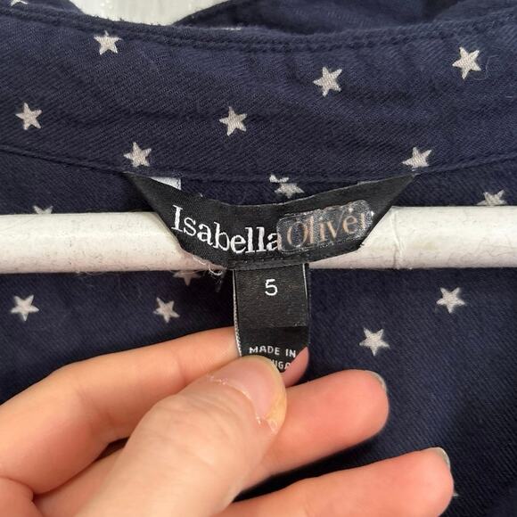 Isabella Oliver Celestial Star Print Soft Crepe Maternity Top Size 5 / US 12-14 - Picture 6 of 7